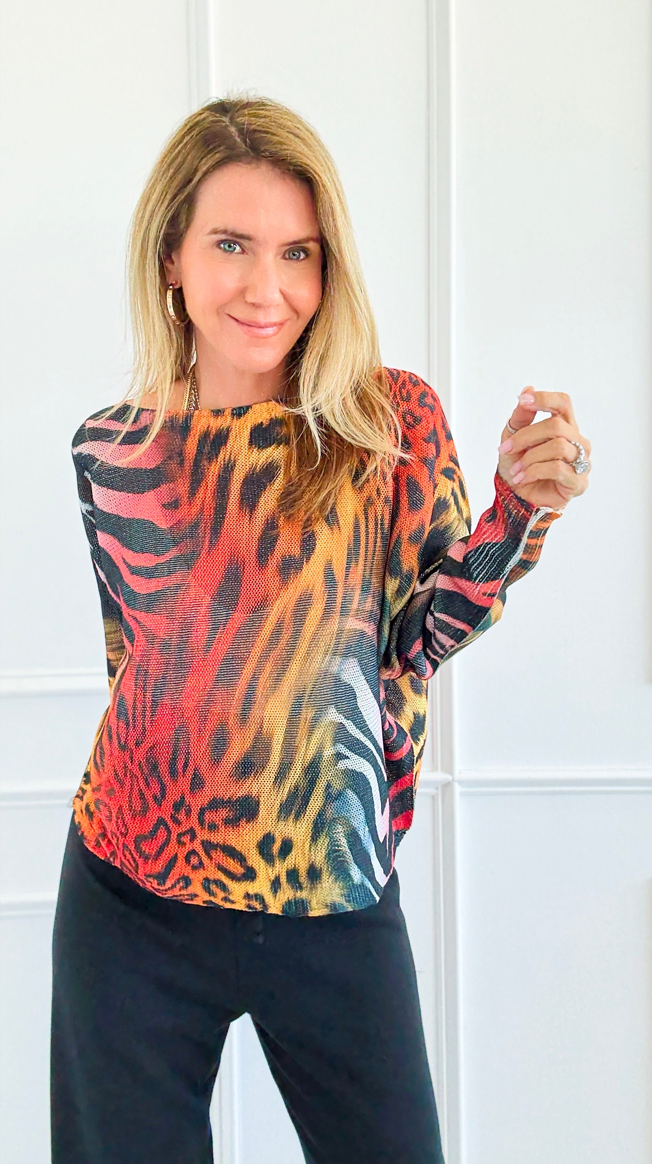 Untamed Allure Italian St Tropez Sweater-140 Sweaters-SORPRESA-Coastal Bloom Boutique, find the trendiest versions of the popular styles and looks Located in Indialantic, FL