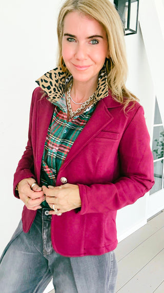 The Ini Italian Blazer - Burgundy