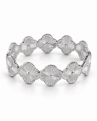 Stainless Steel Flower Bangle Bracelet