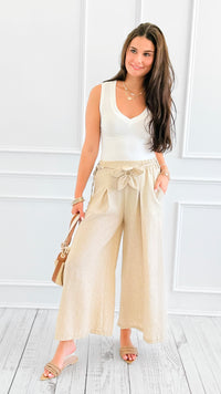 Petal Pleats Wide-Leg Italian Pant-100 Pants-CLEAR S-Coastal Bloom Boutique, find the trendiest versions of the popular styles and looks Located in Indialantic, FL