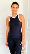 On-Track 2pc Athleisure Set-Navy/White-210 Loungewear/Sets-RAE MODE-Coastal Bloom Boutique, find the trendiest versions of the popular styles and looks Located in Indialantic, FL