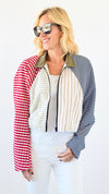 Patchwork Harmony Windbreaker Jacket-160 Jackets-Illord-Coastal Bloom Boutique, find the trendiest versions of the popular styles and looks Located in Indialantic, FL