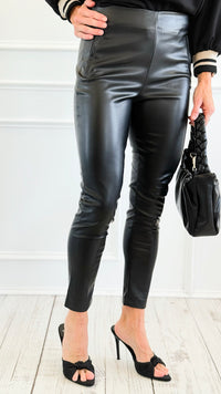 After Dark Vegan Leather Pants - Black-170 Bottoms-Must Have-Coastal Bloom Boutique, find the trendiest versions of the popular styles and looks Located in Indialantic, FL