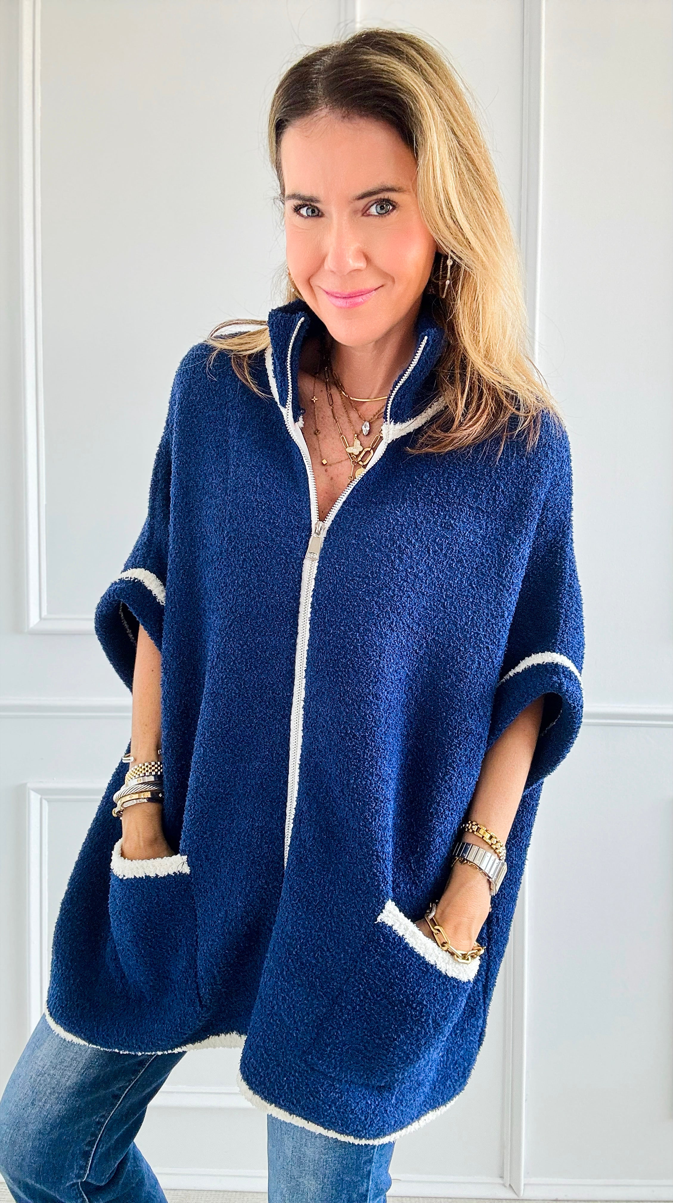 Cloud Comfort Cardigan - Navy-160 Jackets-NYW-Coastal Bloom Boutique, find the trendiest versions of the popular styles and looks Located in Indialantic, FL