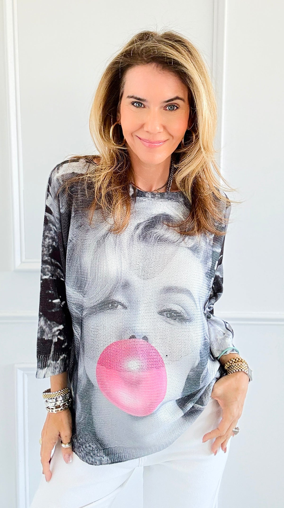 Bubble Pop Icon Italian St Tropez Knit-140 Sweaters-Italianissimo-Coastal Bloom Boutique, find the trendiest versions of the popular styles and looks Located in Indialantic, FL