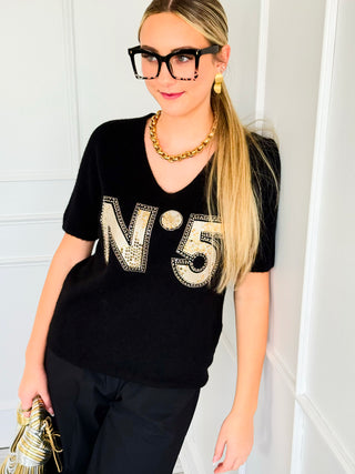 Five Sparkle Italian Knit Top