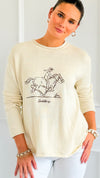 Saddle Up Graphic Sweater-140 Sweaters-Gilli-Coastal Bloom Boutique, find the trendiest versions of the popular styles and looks Located in Indialantic, FL