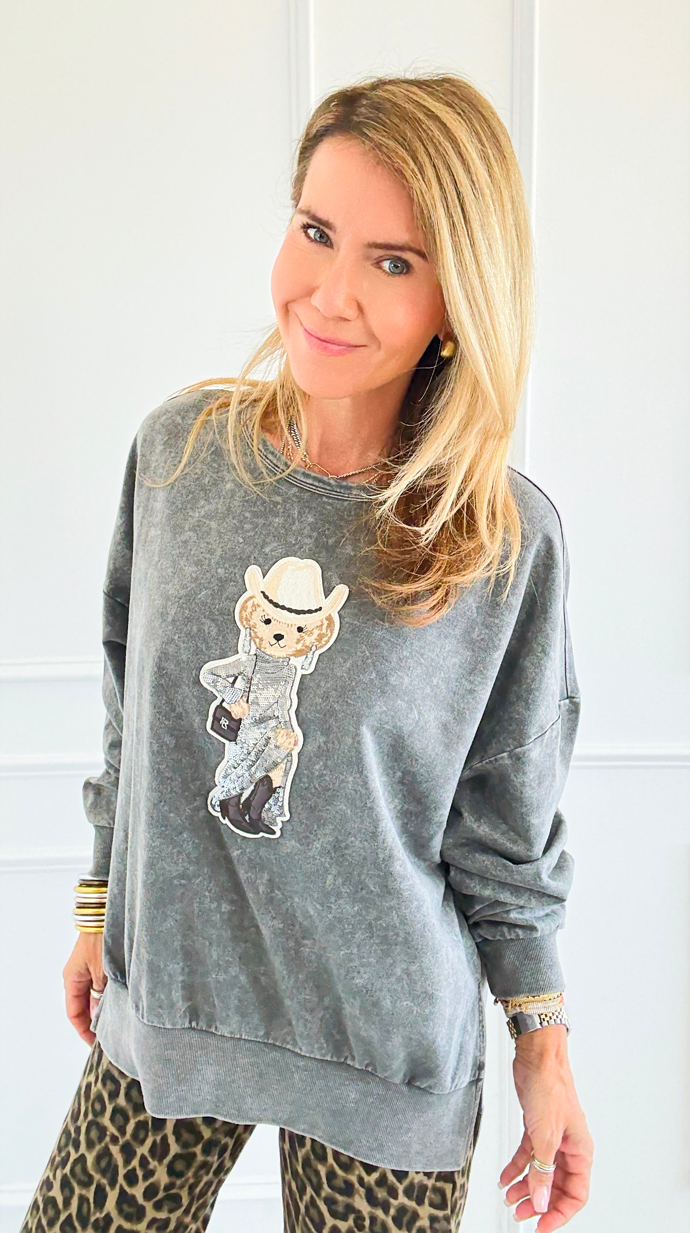 CB Custom - Rodeo Runway Sweatshirt-130 Long Sleeve Tops-Blu Pepper / Holly-Coastal Bloom Boutique, find the trendiest versions of the popular styles and looks Located in Indialantic, FL