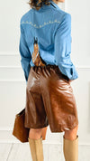 Luxe Faux Leather Italian Short-170 Bottoms/Shorts-AZUL MONACO-Coastal Bloom Boutique, find the trendiest versions of the popular styles and looks Located in Indialantic, FL