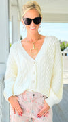 Snowfall Dream Knit Cardigan - Cream-150 Cardigans/Layers-Umgee-Coastal Bloom Boutique, find the trendiest versions of the popular styles and looks Located in Indialantic, FL