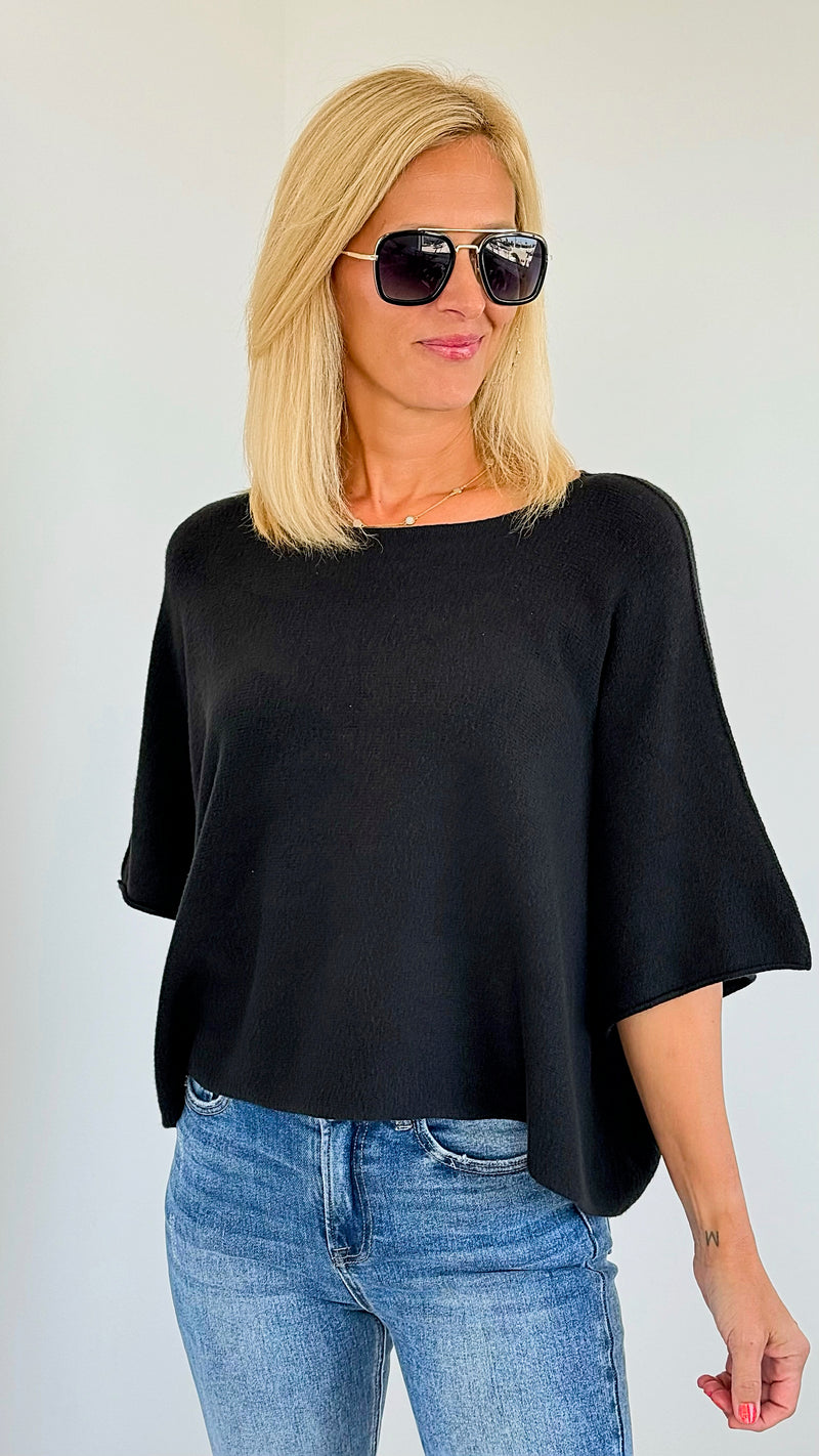 Winter in Amalfi Italian Top - Black-140 Sweaters-Italianissimo-Coastal Bloom Boutique, find the trendiest versions of the popular styles and looks Located in Indialantic, FL