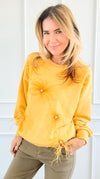Daydream Bloom Embellished Sweatshirt-110 Long Sleeve Tops-ROUSSEAU-Coastal Bloom Boutique, find the trendiest versions of the popular styles and looks Located in Indialantic, FL