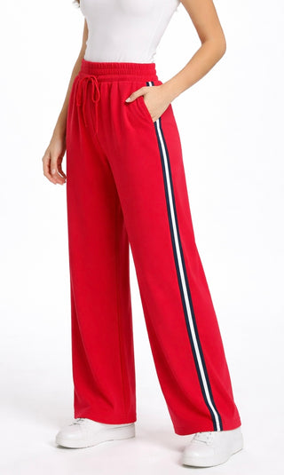 Side Stripe Lounge Pants - Red