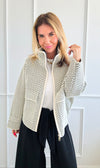 Zip-Up Printed High Neck Jacket-160 Jackets-BucketList-Coastal Bloom Boutique, find the trendiest versions of the popular styles and looks Located in Indialantic, FL