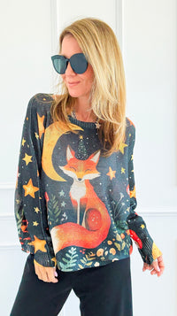 Midnight Fox Italian St Tropez Sweater-140 Sweaters-SORPRESA-Coastal Bloom Boutique, find the trendiest versions of the popular styles and looks Located in Indialantic, FL