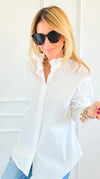 Sophia Ruffled Italian Shirt-110 Long Sleeve Tops-TATTOO Z-Coastal Bloom Boutique, find the trendiest versions of the popular styles and looks Located in Indialantic, FL