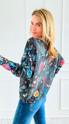 Nocturne Fox Italian St Tropez Sweater-140 Sweaters-Italianissimo-Coastal Bloom Boutique, find the trendiest versions of the popular styles and looks Located in Indialantic, FL