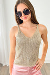 Metallic Lurex Knit Cami Top-00 Sleevless Tops-MISS LOVE-Coastal Bloom Boutique, find the trendiest versions of the popular styles and looks Located in Indialantic, FL