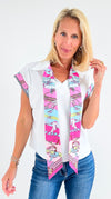 Park Avenue Silk-Trim Blouse-00 Sleevless Tops-PASTEL DESIGN-Coastal Bloom Boutique, find the trendiest versions of the popular styles and looks Located in Indialantic, FL
