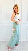 Botanical Charm Wide-Leg Pants-170 Bottoms-Aratta-Coastal Bloom Boutique, find the trendiest versions of the popular styles and looks Located in Indialantic, FL