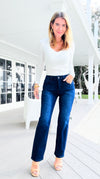 Smooth Move Mid Rise Ankle Straight Jean-190 Denim-Risen-Coastal Bloom Boutique, find the trendiest versions of the popular styles and looks Located in Indialantic, FL