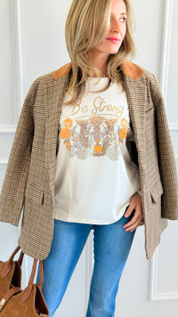 Be Strong Italian Graphic Tee-110 Short Sleeve Tops-FIRSTAGE-Coastal Bloom Boutique, find the trendiest versions of the popular styles and looks Located in Indialantic, FL