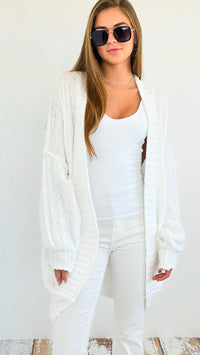 Fluffy Oversized Cardigan- Ivory-150 Cardigans/Layers-Miracle-Coastal Bloom Boutique, find the trendiest versions of the popular styles and looks Located in Indialantic, FL