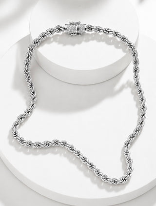 Micropave Clasp Twisted Necklace