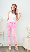 Coquette Italian Jogger - Pink-180 Joggers-Italianissimo-Coastal Bloom Boutique, find the trendiest versions of the popular styles and looks Located in Indialantic, FL
