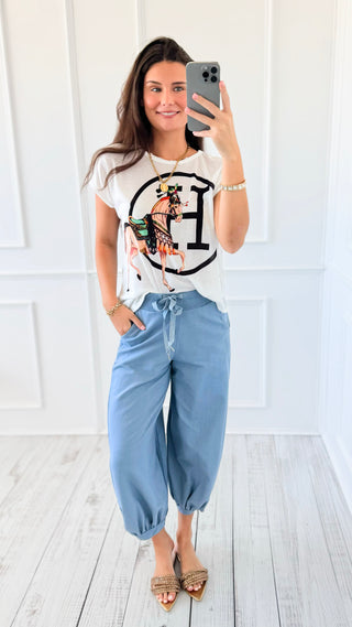 The Hunt Italian Graphic Aria Top