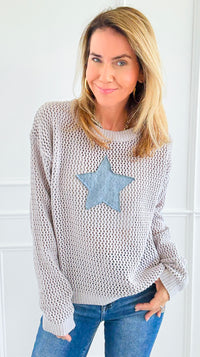 Starry Days Knit Pullover-130 Long Sleeve Set-sew in love-Coastal Bloom Boutique, find the trendiest versions of the popular styles and looks Located in Indialantic, FL