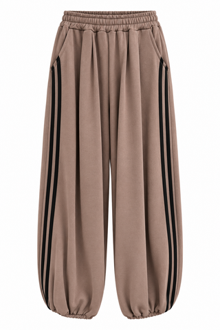 Double Take Track Italian Jogger Pant- Taupe