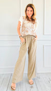 Striped Side Wide-Leg Pants - Mocha-170 Bottoms-Jodifl-Coastal Bloom Boutique, find the trendiest versions of the popular styles and looks Located in Indialantic, FL