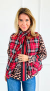 Plaid Printed Padded Vest - Red-150 Cardigans/Layers-Jodifl-Coastal Bloom Boutique, find the trendiest versions of the popular styles and looks Located in Indialantic, FL