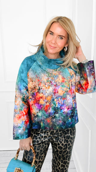 Painted Tide Italian On Edge Jacket- Turquoise