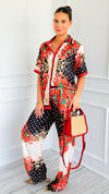 Floral Baroque Pant Set-210 Loungewear/Sets-Endless Moon-Coastal Bloom Boutique, find the trendiest versions of the popular styles and looks Located in Indialantic, FL