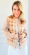 Cozy Plaid Contrast Jacket-160 Jackets-mystree-Coastal Bloom Boutique, find the trendiest versions of the popular styles and looks Located in Indialantic, FL