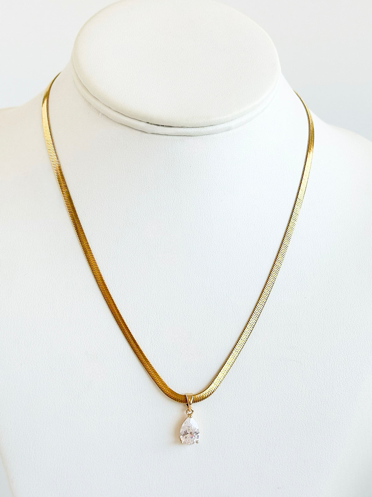 Znake Pear Pendant Necklace-230 Jewelry-DARLING-Coastal Bloom Boutique, find the trendiest versions of the popular styles and looks Located in Indialantic, FL