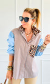 Bold Moves Mixed Italian Shirt-110 Long Sleeve Tops-SEÑORITA C-Coastal Bloom Boutique, find the trendiest versions of the popular styles and looks Located in Indialantic, FL