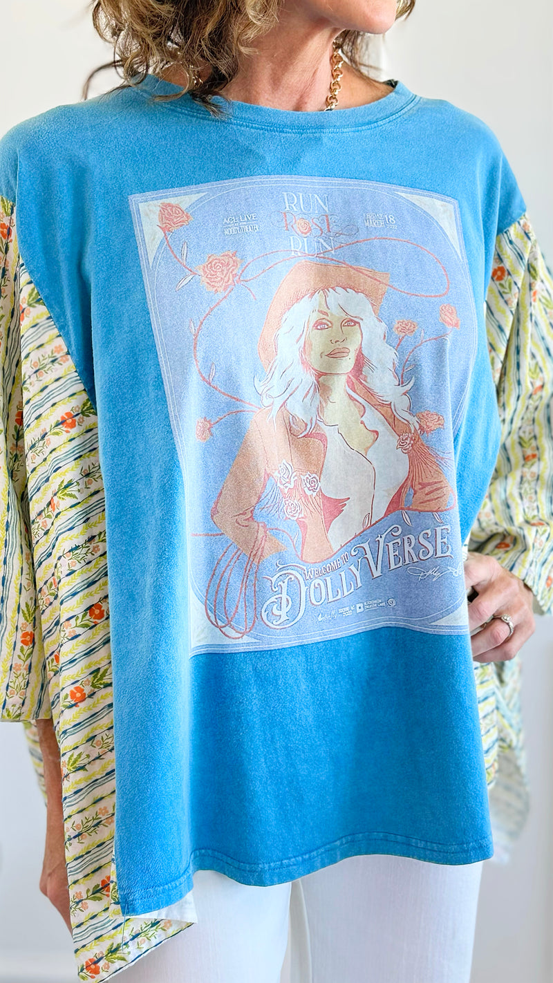 Dollyverse Kantha Poncho Top-150 Cardigan Layers-Blue Velvet-Coastal Bloom Boutique, find the trendiest versions of the popular styles and looks Located in Indialantic, FL