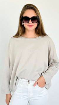 Upscale Comfort Italian Pullover - Beige-140 Sweaters-Italianissimo-Coastal Bloom Boutique, find the trendiest versions of the popular styles and looks Located in Indialantic, FL