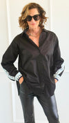 Amour Statement Italian Blouse- Black-130 Long Sleeve Tops-Italianissimo/AMIRA-Coastal Bloom Boutique, find the trendiest versions of the popular styles and looks Located in Indialantic, FL