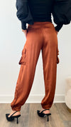 Glossy Cargo Italian Pant -Tobacco-180 Joggers-Look Mode-Coastal Bloom Boutique, find the trendiest versions of the popular styles and looks Located in Indialantic, FL