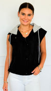 Hood On Quilted Zip Vest-160 Jackets-Love Tree Fashion-Coastal Bloom Boutique, find the trendiest versions of the popular styles and looks Located in Indialantic, FL