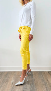 Love Endures Italian Jogger - Sunshine Yellow-180 Joggers-Germany-Coastal Bloom Boutique, find the trendiest versions of the popular styles and looks Located in Indialantic, FL