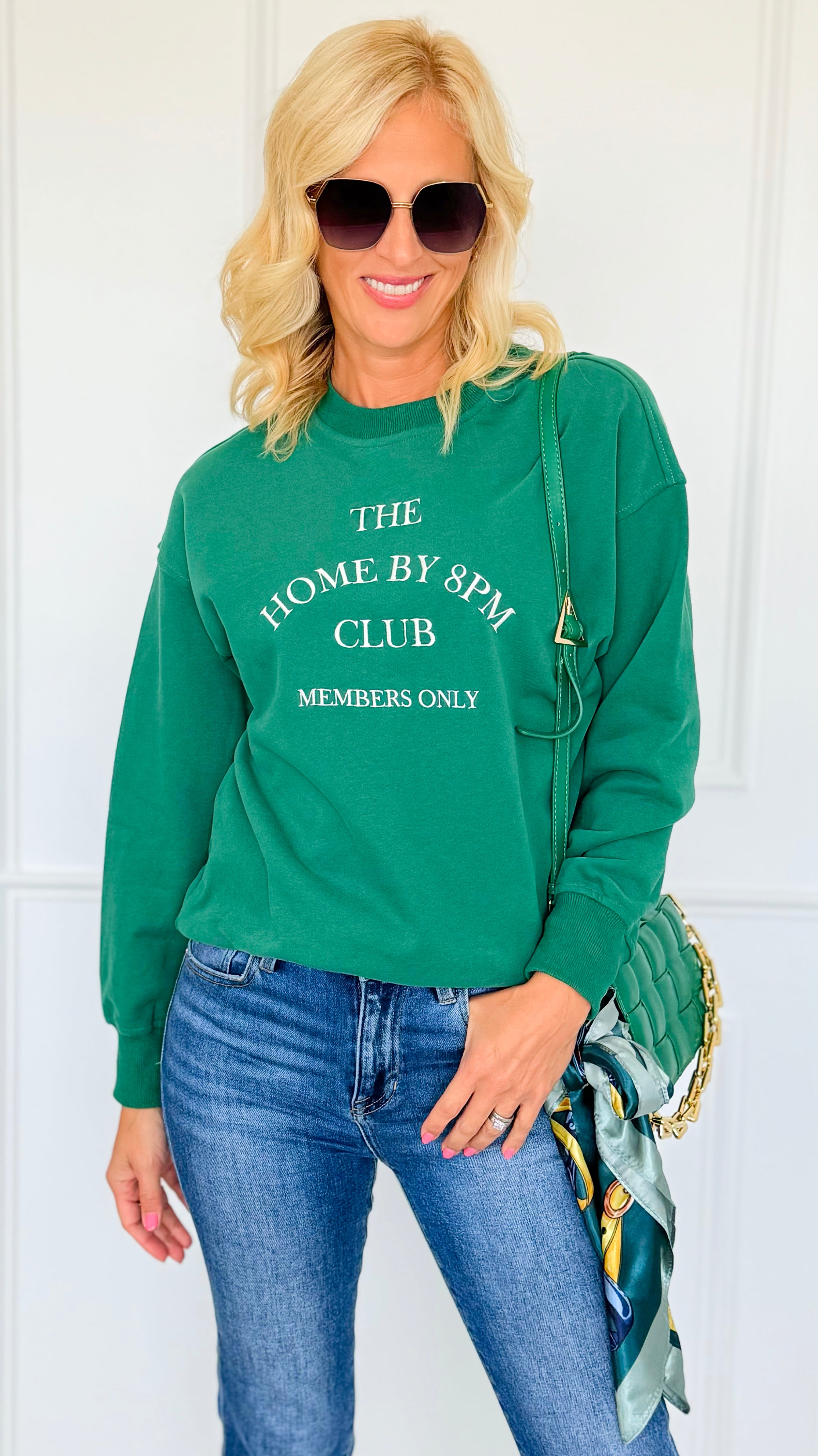 Homebody Club Graphic Sweatshirt-110 Long Sleeve Tops-Gilli-Coastal Bloom Boutique, find the trendiest versions of the popular styles and looks Located in Indialantic, FL