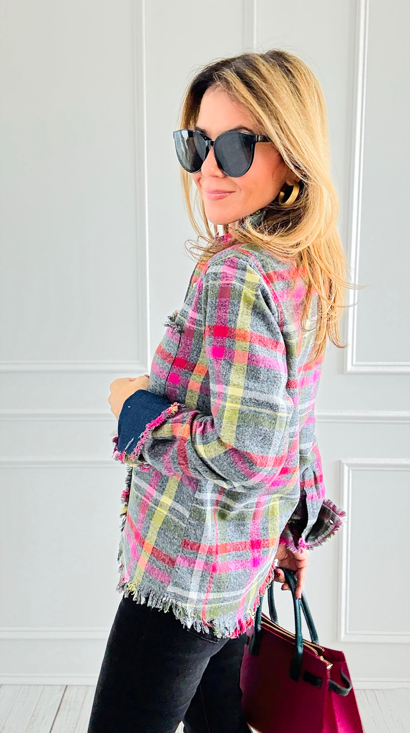 PRE ORDER Cape Cod Flannel Top-110 Long Sleeve Tops-Dizzy Lizzie-Coastal Bloom Boutique, find the trendiest versions of the popular styles and looks Located in Indialantic, FL