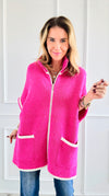 Cloud Comfort Cardigan - Fuchsia-160 Jackets-NYW-Coastal Bloom Boutique, find the trendiest versions of the popular styles and looks Located in Indialantic, FL