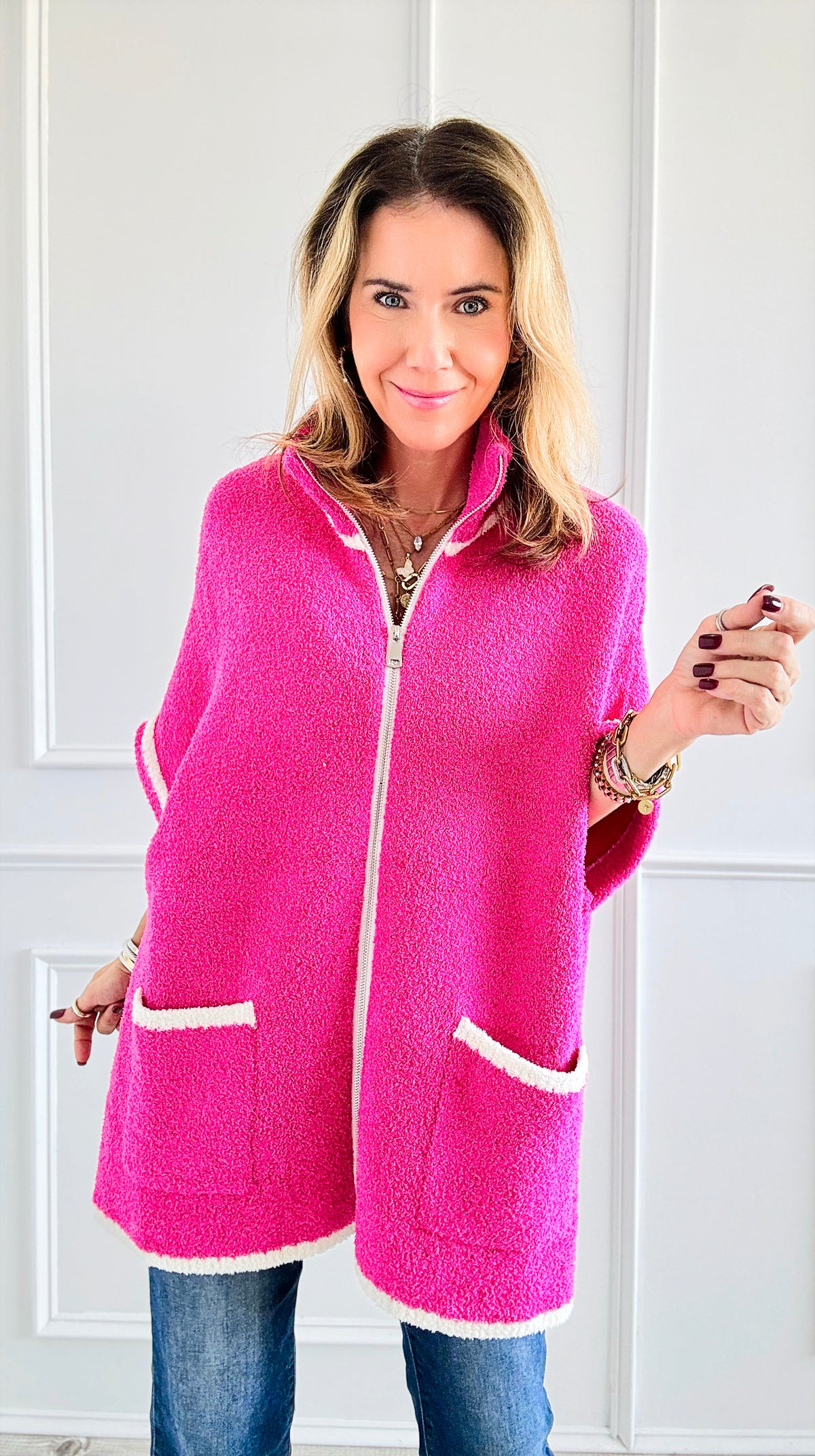 Cloud Comfort Cardigan - Fuchsia-160 Jackets-NYW-Coastal Bloom Boutique, find the trendiest versions of the popular styles and looks Located in Indialantic, FL