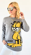 Lazy Days Garfield Knit Sweater-140 Sweaters-Dazzling-Coastal Bloom Boutique, find the trendiest versions of the popular styles and looks Located in Indialantic, FL